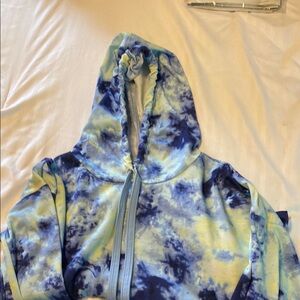 Blue and Yellow Tie-Dye Hoodie